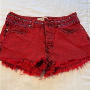 Free People NWOT size 28 Stylish Red Denim Women's Shorts